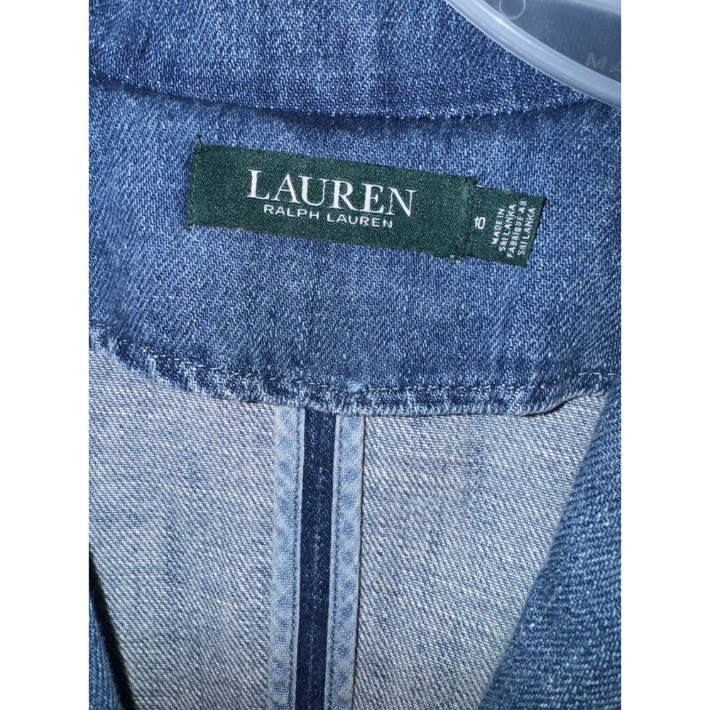 Lauren RALPH LAUREN Classic Denim Blazer & Jacket with Pockets Women Size 10 - Picture 2 of 9